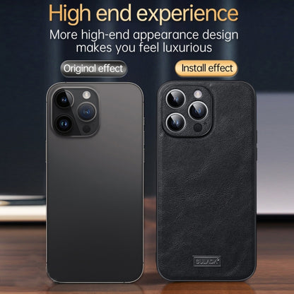 For iPhone 14 Plus SULADA Shockproof TPU + Handmade Leather Phone Case(Black) - iPhone 14 Plus Cases by SULADA | Online Shopping UK | buy2fix