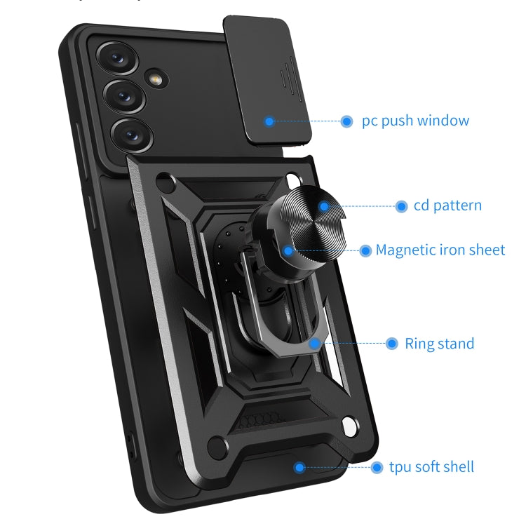 For Samsung Galaxy A14 5G Sliding Camera Cover Design TPU+PC Phone Case(Black) - Galaxy Phone Cases by buy2fix | Online Shopping UK | buy2fix