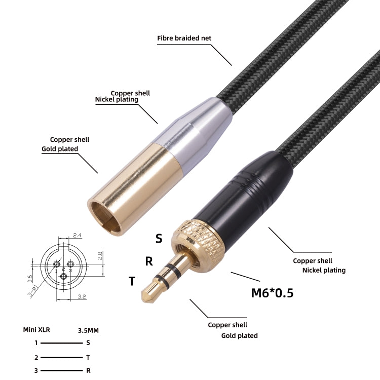 SB419M120-03 3.5mm Male to Mini XLR 3pin Male Audio Cable, Length: 30cm - Consumer Electronics by buy2fix | Online Shopping UK | buy2fix