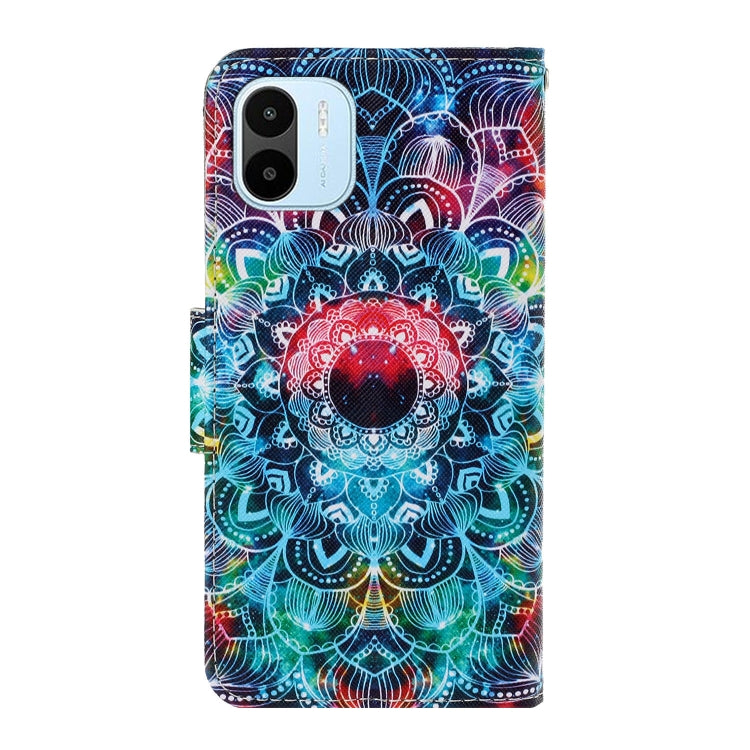 For Xiaomi Redmi A1 Colored Drawing Pattern Leather Phone Case(Mandala) - Xiaomi Cases by buy2fix | Online Shopping UK | buy2fix