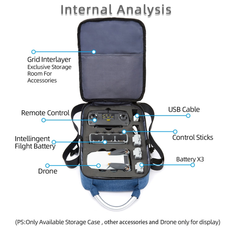 For DJI Mini SE Shockproof Single Shoulder Storage Carrying Case Box Bag, Size: 31 x 23 x 10cm(Blue + Black Liner) - DJI & GoPro Accessories by buy2fix | Online Shopping UK | buy2fix