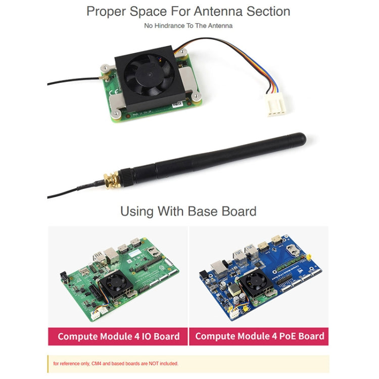 Waveshare Dedicated 3007 Cooling Fan for Raspberry Pi Compute Module 4 CM4, Power Supply:12V - Other Accessories by WAVESHARE | Online Shopping UK | buy2fix