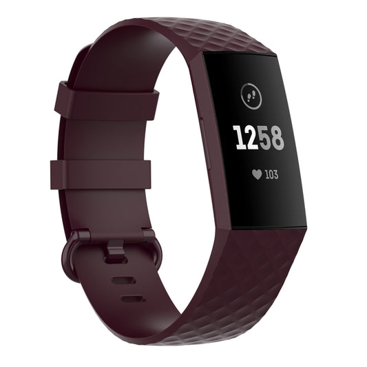 Color Buckle TPU Wrist Strap Watch Band for Fitbit Charge 4 / Charge 3 / Charge 3 SE, Size: S(Rosewood) - Smart Wear by buy2fix | Online Shopping UK | buy2fix