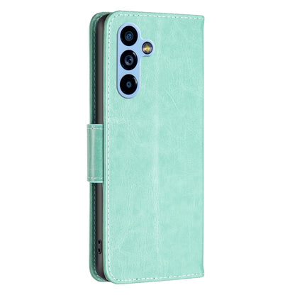 For Samsung Galaxy A54 5G Embossing Two Butterflies Pattern Leather Case(Green) - Galaxy Phone Cases by buy2fix | Online Shopping UK | buy2fix