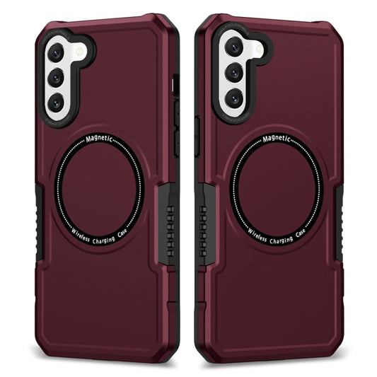 For Samsung Galaxy S22 5G MagSafe Shockproof Armor Phone Case(Wine Red) - Galaxy S22 5G Cases by buy2fix | Online Shopping UK | buy2fix