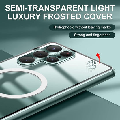 For Samsung Galaxy S22 Ultra 5G Lens Protector MagSafe Double Sided Magnetic Phone Case(Silver) - Galaxy S22 Ultra 5G Cases by buy2fix | Online Shopping UK | buy2fix