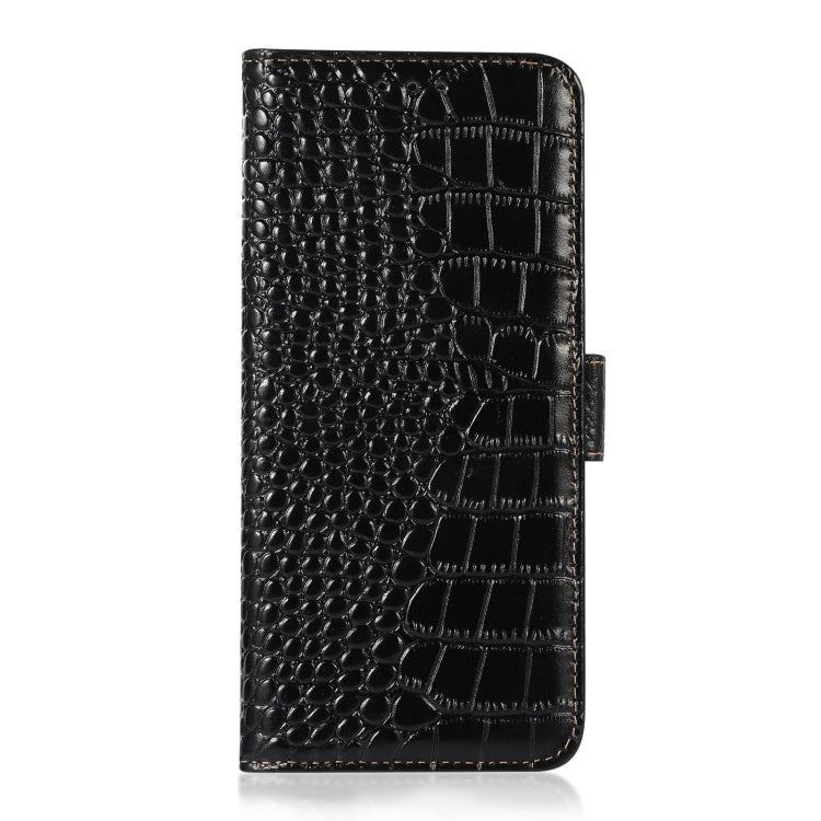 For Honor 80 Crocodile Top Layer Cowhide Leather Phone Case(Black) - Honor Cases by buy2fix | Online Shopping UK | buy2fix