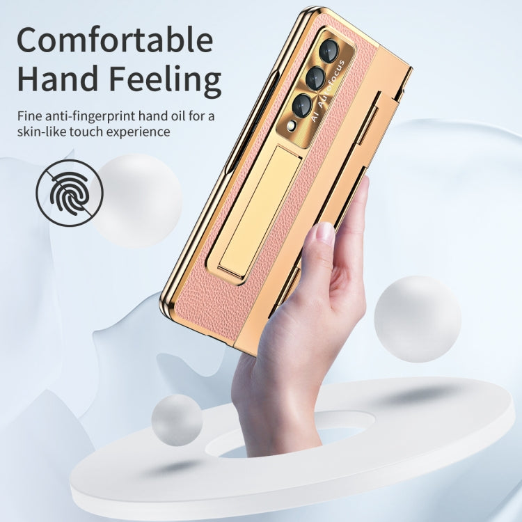 For Samsung Galaxy Z Fold4 Integrated Full Coverage Phone Case with Hinge(Gold+Pink) - Galaxy Z Fold4 5G Cases by buy2fix | Online Shopping UK | buy2fix