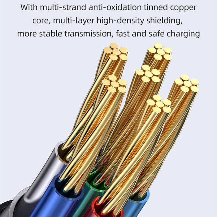 USAMS Type-C to Type-C PD100W Aluminum Alloy Transparent Digital Display Fast Charge Data Cable, Cable Length:2m(Black) -  by USAMS | Online Shopping UK | buy2fix