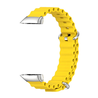 For Huawei Band 7 / 7 NFC MIJOBS CS Marine Silicone Breathable Watch Band(Yellow Silver) - Watch Bands by MIJOBS | Online Shopping UK | buy2fix