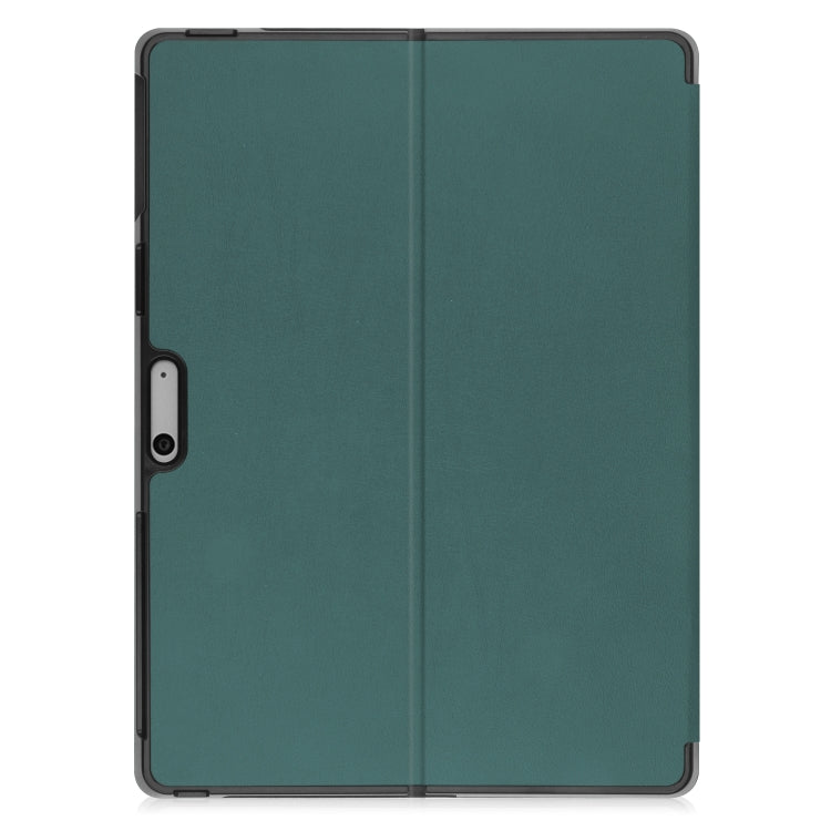 For Microsoft Surface Pro 9 Custer Pure Color Holder Leather Tablet Case(Green) - Microsoft by buy2fix | Online Shopping UK | buy2fix