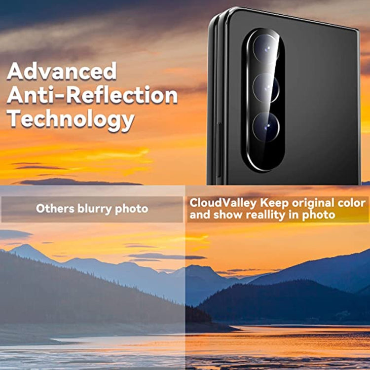 For Samsung Galaxy Z Fold4 5G / Galaxy W23 50pcs Integrated Rear Camera Lens Tempered Glass Film(Black) - Galaxy Z Fold4 5G Tempered Glass by buy2fix | Online Shopping UK | buy2fix
