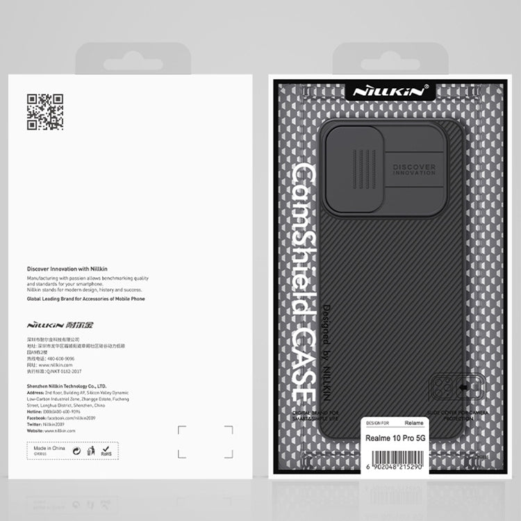 For Realme 10 4G NILLKIN Black Mirror Series Camshield PC Phone Case(Black) - Realme 10 Cases by NILLKIN | Online Shopping UK | buy2fix