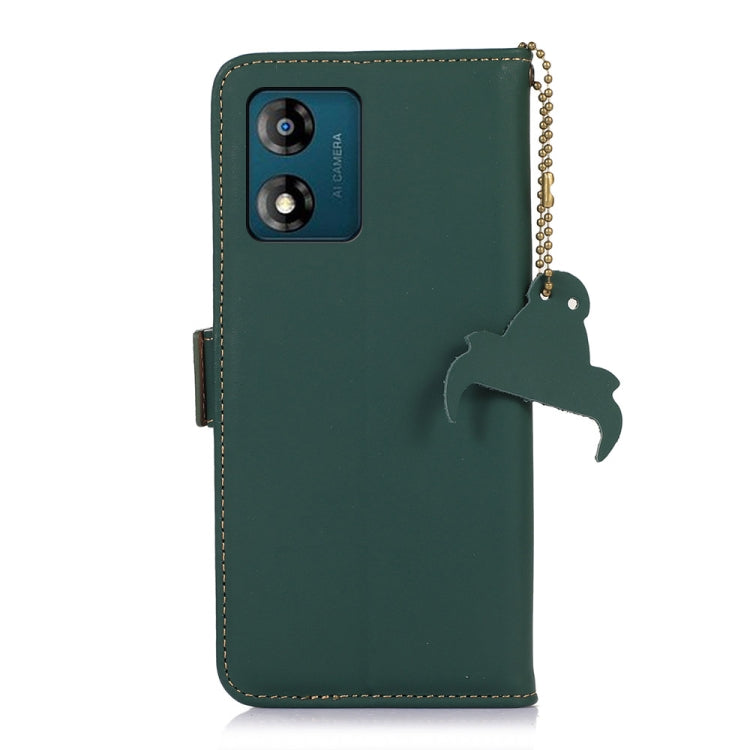 For Motorola Moto G53 5G Genuine Leather Magnetic RFID Leather Phone Case(Green) - Motorola Cases by buy2fix | Online Shopping UK | buy2fix