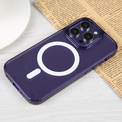 For iPhone 14 Pro GEBEI MagSafe Magnetic Transparent Phone Case (Purple) - iPhone 14 Pro Cases by GEBEI | Online Shopping UK | buy2fix