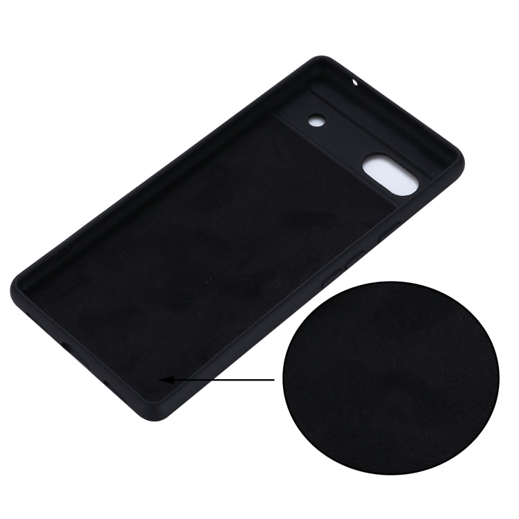 For Google Pixel 7a Pure Color Liquid Silicone Shockproof Phone Case(Black) - Google Cases by buy2fix | Online Shopping UK | buy2fix