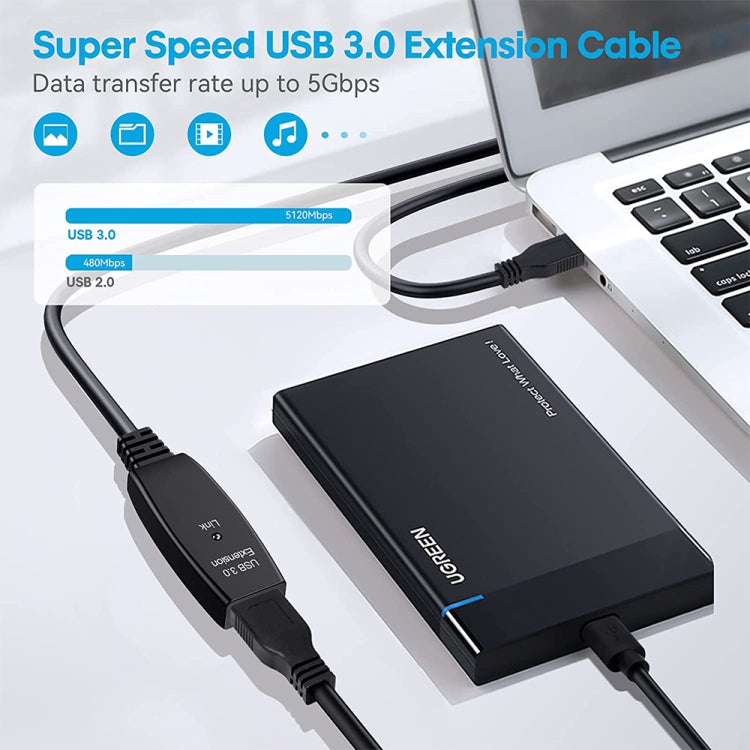 USB 3.0 Male to Female Data Sync Super Speed Extension Cable, Length:5m -  by buy2fix | Online Shopping UK | buy2fix