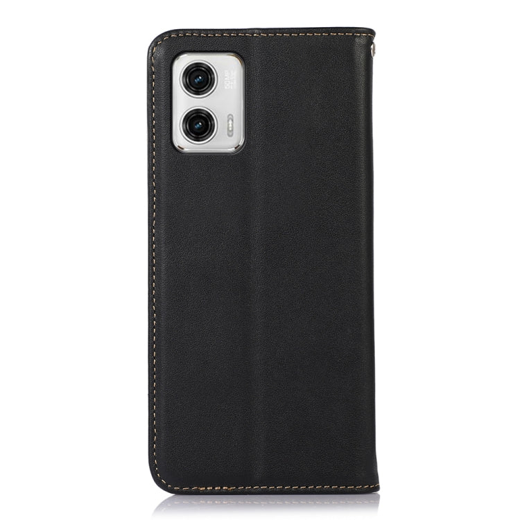 For Motorola Moto G73 5G KHAZNEH Nappa Top Layer Cowhide Leather Phone Case(Black) - Motorola Cases by buy2fix | Online Shopping UK | buy2fix