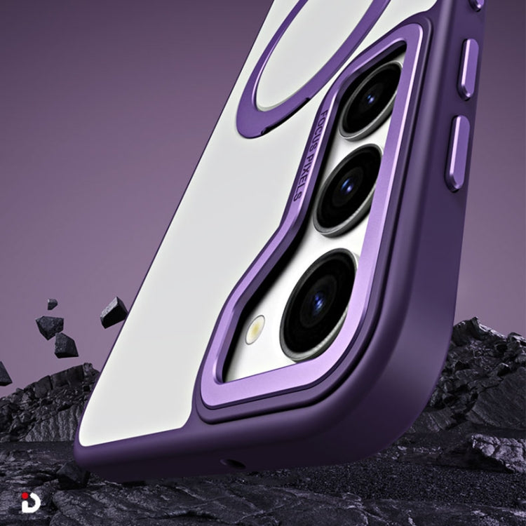 For Samsung Galaxy S23+ 5G Skin Feel MagSafe Shockproof Phone Case with Holder(Purple) - Galaxy S23+ 5G Cases by buy2fix | Online Shopping UK | buy2fix