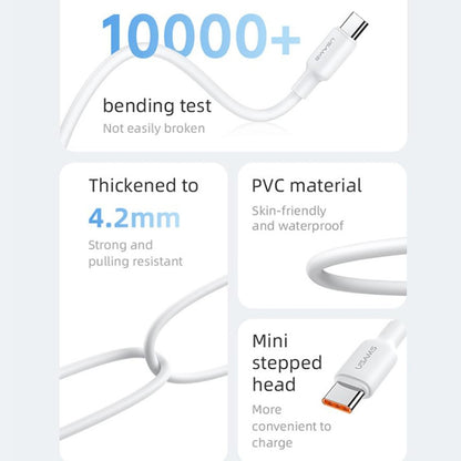 USAMS US-SJ614 U84 PD100W USB-C / Type-C to USB-C / Type-C Charging Data Cable, Cable Length:2m(White) -  by USAMS | Online Shopping UK | buy2fix