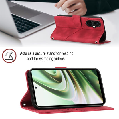 For OnePlus Nord CE 3 5G Skin-feel Embossed Leather Phone Case(Red) - OnePlus Cases by buy2fix | Online Shopping UK | buy2fix