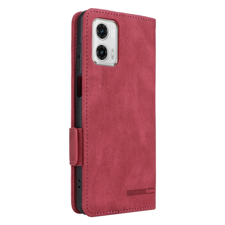 For Motorola Moto G13 / G23 / G53 Magnetic Clasp Flip Leather Phone Case(Red) - Motorola Cases by buy2fix | Online Shopping UK | buy2fix