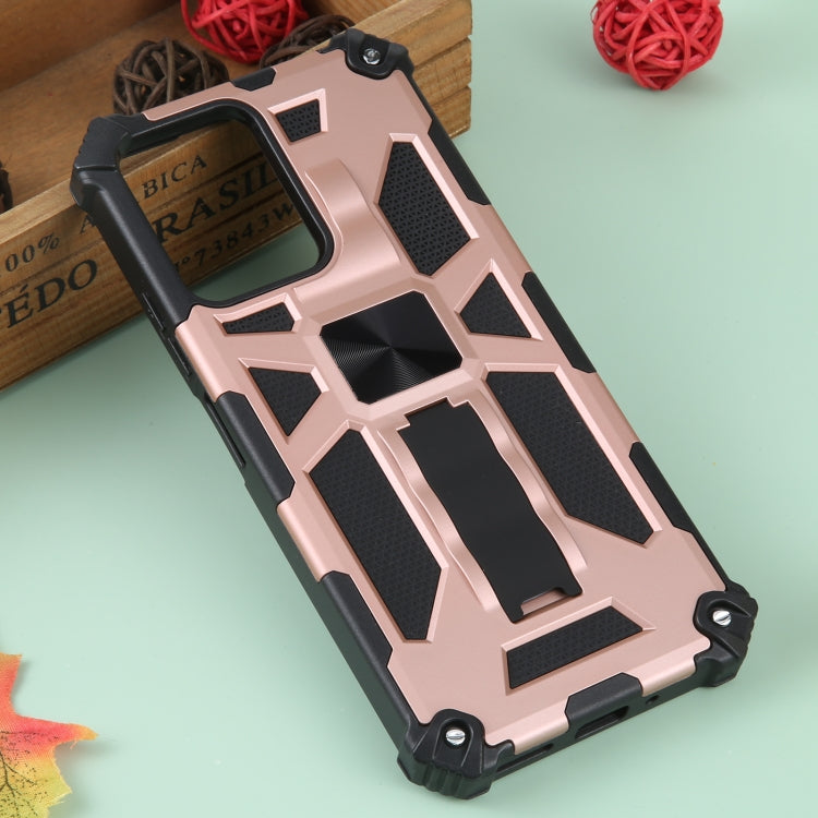 For Xiaomi Redmi Note 12 5G Global Shockproof TPU + PC Magnetic Phone Case with Holder(Rose Gold) - Note 12 Cases by buy2fix | Online Shopping UK | buy2fix