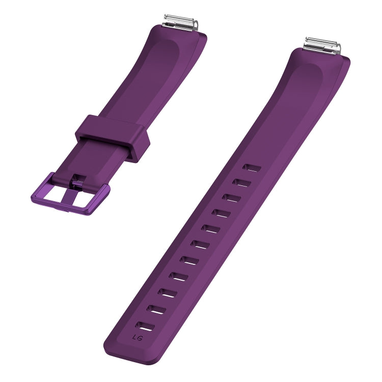 For Fitbit Inspire / Inspire HR Glossy Surface Silicone  Watch Band, Size:S(Dark Purple) - Smart Wear by buy2fix | Online Shopping UK | buy2fix