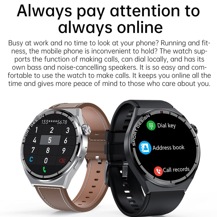 HDT 3 Max 1.6 inch Leather Band IP67 Waterproof Smart Watch Support Bluetooth Call / NFC(Black) - Smart Wear by buy2fix | Online Shopping UK | buy2fix