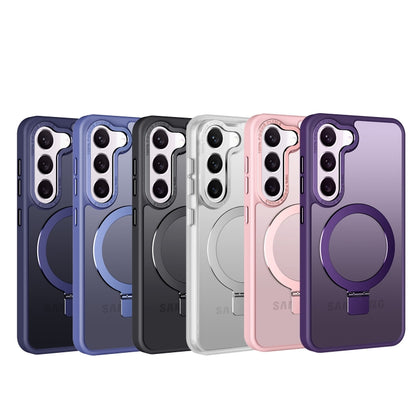 For Samsung Galaxy S23+ 5G Skin Feel MagSafe Magnetic Holder Phone Case(Purple) - Galaxy S23+ 5G Cases by buy2fix | Online Shopping UK | buy2fix