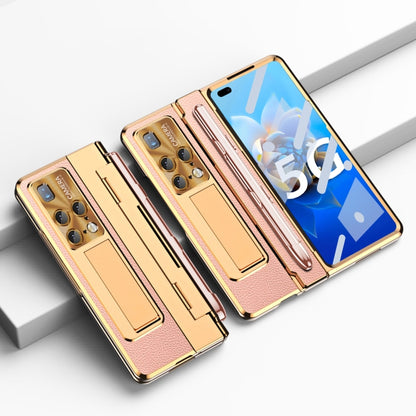 For Huawei Mate X2 Integrated Full Coverage Hinge Phone Case with Stylus(Gold+Pink) - Huawei Cases by buy2fix | Online Shopping UK | buy2fix