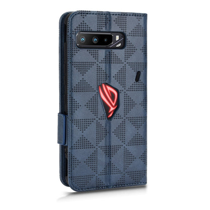 For Asus ROG Phone 3 Strix / 3 ZS661KL Symmetrical Triangle Leather Phone Case(Blue) - ASUS Cases by buy2fix | Online Shopping UK | buy2fix
