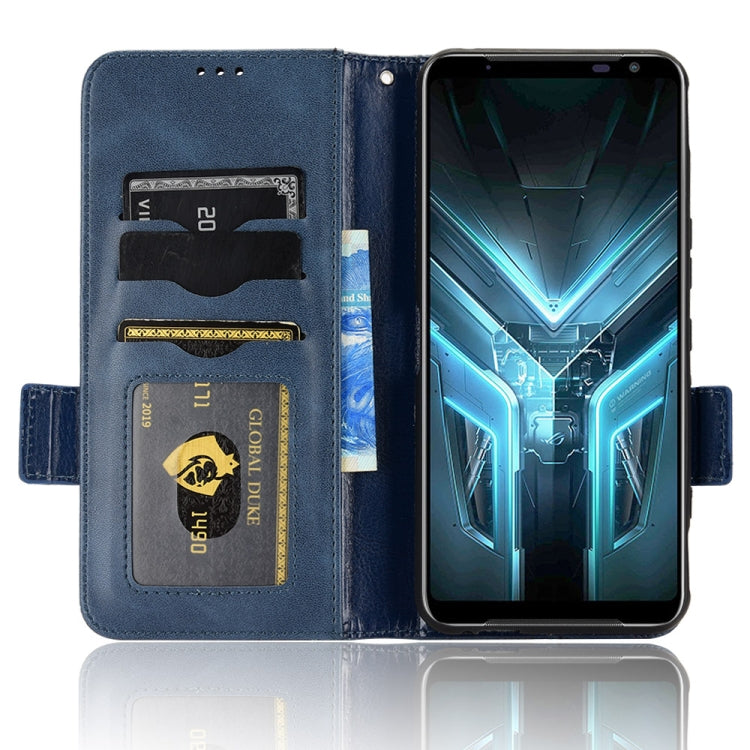 For Asus ROG Phone 3 Strix / 3 ZS661KL Symmetrical Triangle Leather Phone Case(Blue) - ASUS Cases by buy2fix | Online Shopping UK | buy2fix