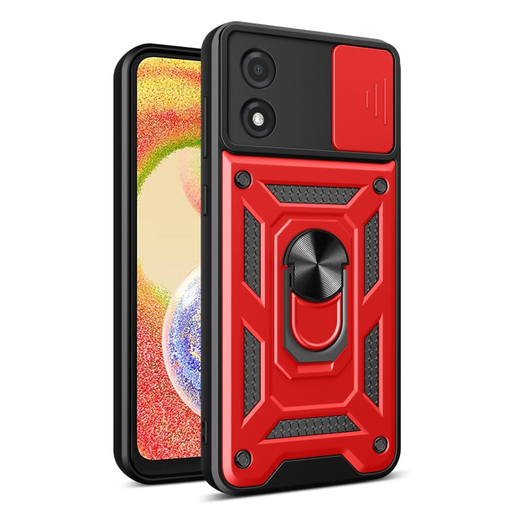 For Motorola Moto E13 4G Sliding Camera Cover Design TPU+PC Phone Case(Red) - Motorola Cases by buy2fix | Online Shopping UK | buy2fix