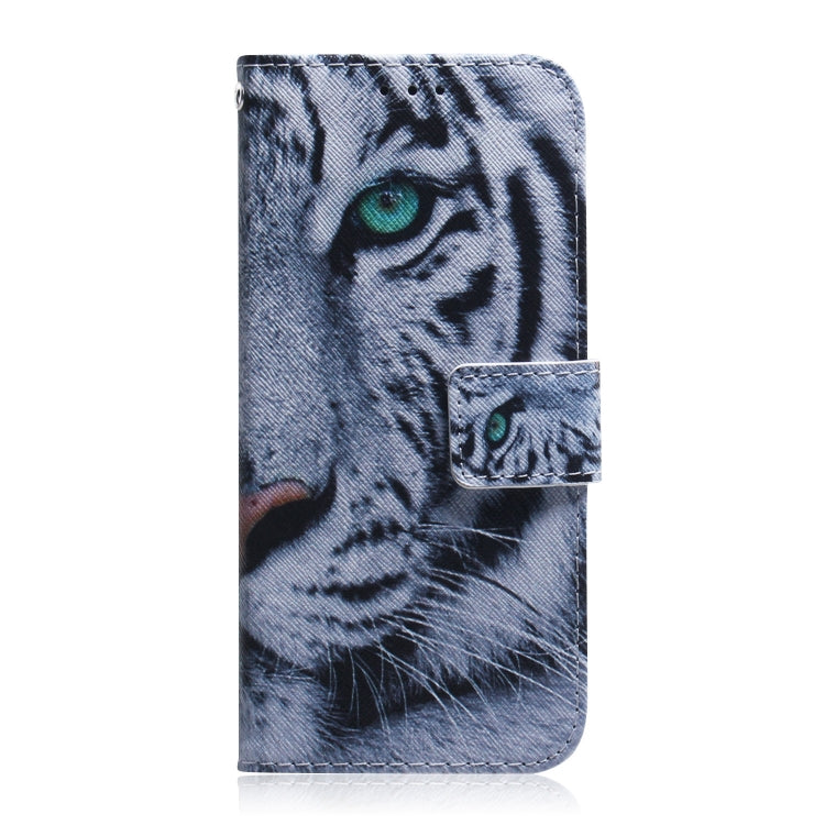 For TCL 408 Coloured Drawing Flip Leather Phone Case(Tiger) - More Brand by buy2fix | Online Shopping UK | buy2fix