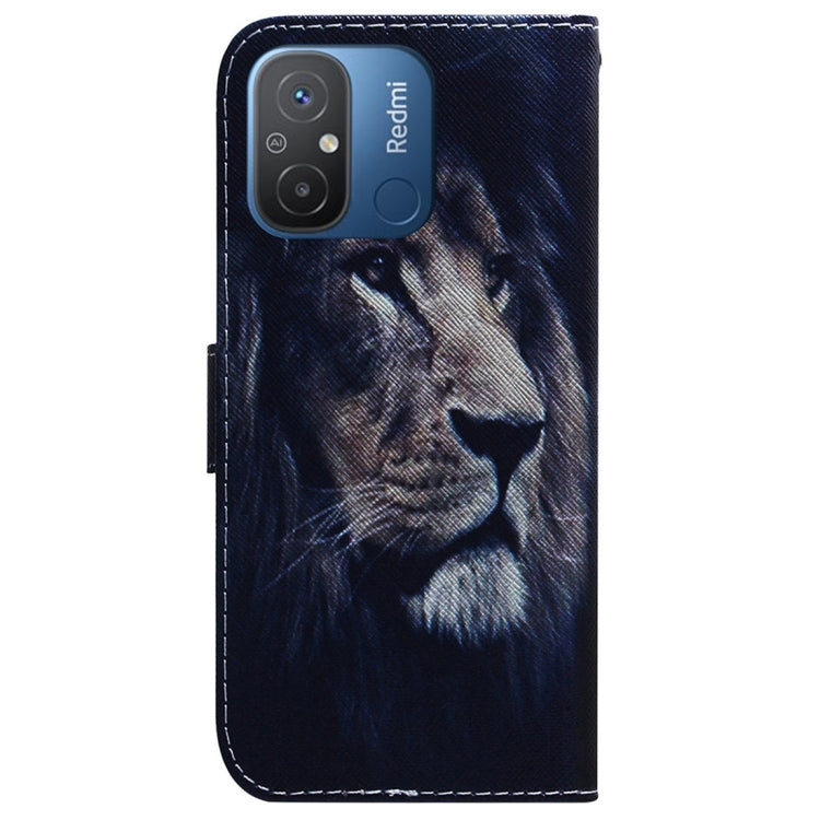 For Xiaomi Redmi 12C / 11A Coloured Drawing Flip Leather Phone Case(Lion) - Xiaomi Cases by buy2fix | Online Shopping UK | buy2fix