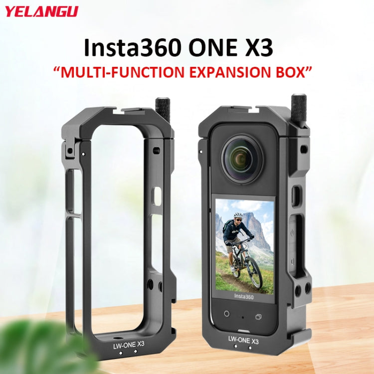 For Insta360 X3 YELANGU LW-ONE X3 Metal Cage Extended Frame Case With T1 Tripod - Mount & Holder by YELANGU | Online Shopping UK | buy2fix