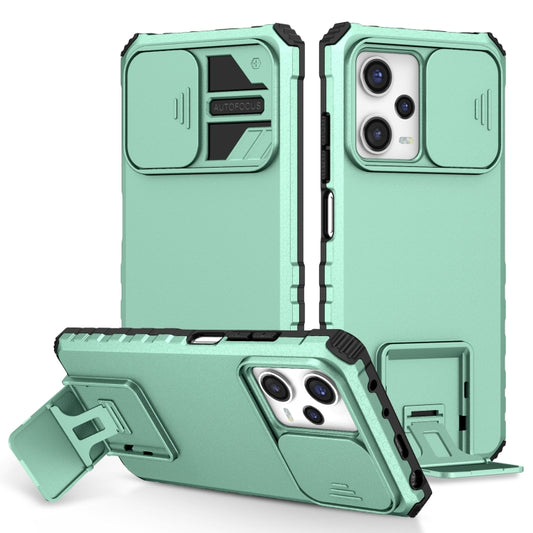 For Xiaomi Redmi Note 12 Pro 5G / Poco X5 Pro Stereoscopic Holder Sliding Camshield Phone Case(Light Blue) - Note 12 Pro Cases by buy2fix | Online Shopping UK | buy2fix
