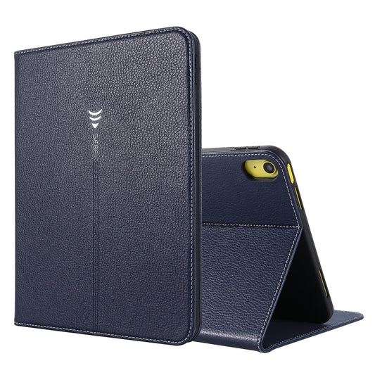 For iPad 10th Gen 10.9 2022 GEBEI Silk Texture Flip Tablet Leather Case(Blue) - iPad 10th Gen 10.9 Cases by GEBEI | Online Shopping UK | buy2fix