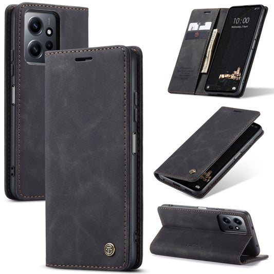 For Xiaomi Redmi Note 12 4G Global CaseMe 013 Multifunctional Horizontal Flip Leather Phone Case(Black) - Note 12 Cases by CaseMe | Online Shopping UK | buy2fix
