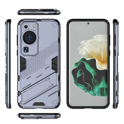 For Huawei P60 Punk Armor 2 in 1 PC + TPU Shockproof Phone Case with Invisible Holder(Grey) - Huawei Cases by buy2fix | Online Shopping UK | buy2fix