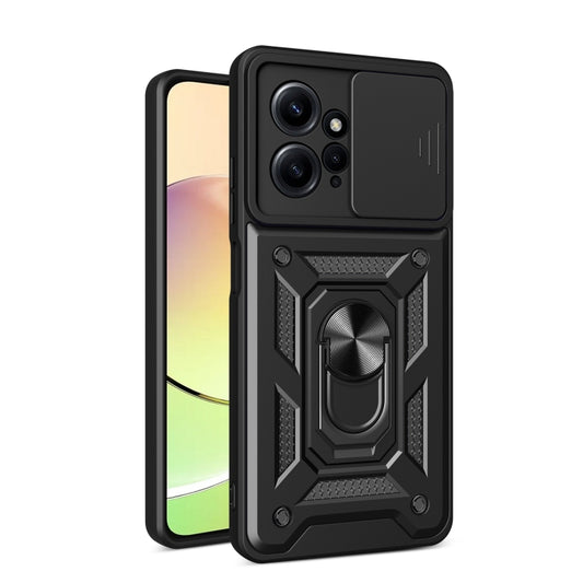 For Xiaomi Redmi Note 12 4G Global Sliding Camera Cover Design Phone Case(Black) - Note 12 Cases by buy2fix | Online Shopping UK | buy2fix