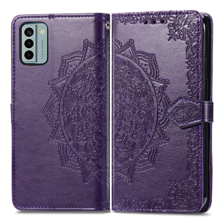 For Nokia G22 Mandala Flower Embossed Leather Phone Case(Purple) - Nokia Cases by buy2fix | Online Shopping UK | buy2fix