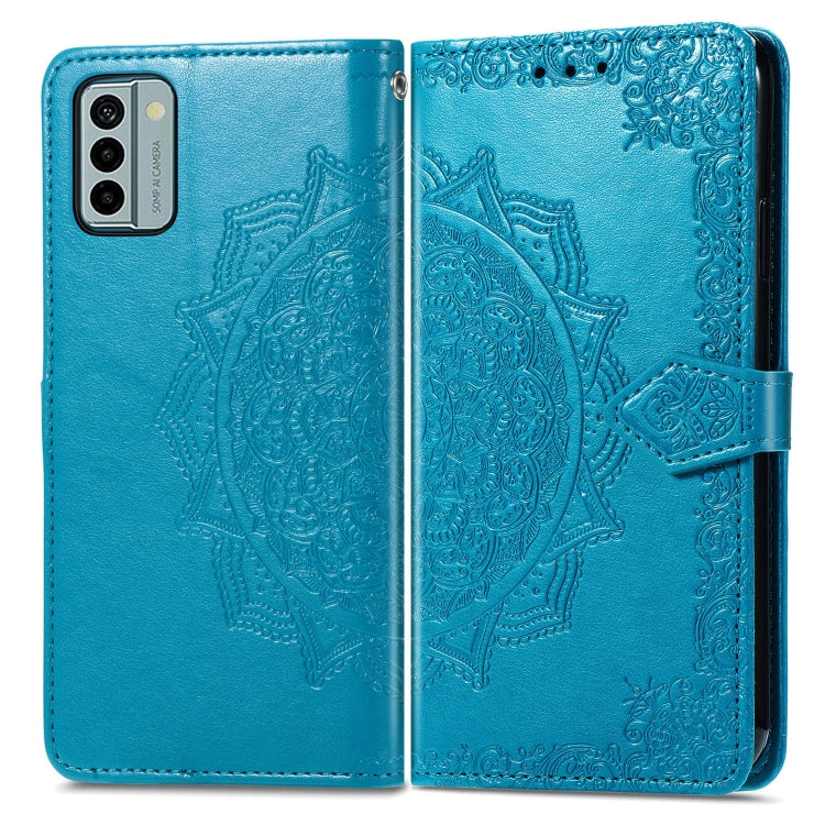 For Nokia G22 Mandala Flower Embossed Leather Phone Case(Blue) - Nokia Cases by buy2fix | Online Shopping UK | buy2fix