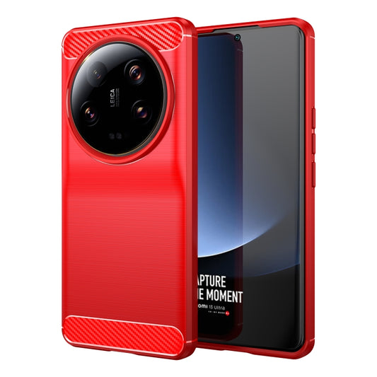 For Xiaomi 13 Ultra Carbon Fiber Brushed Texture TPU Case(Red) - 13 Ultra Cases by buy2fix | Online Shopping UK | buy2fix