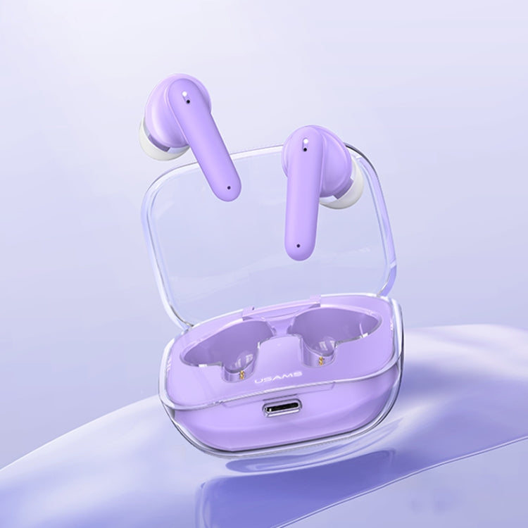 USAMS BE16 Ice Tray Series Transparent TWS In-Ear Wireless Bluetooth Earphone(Purple) - TWS Earphone by USAMS | Online Shopping UK | buy2fix