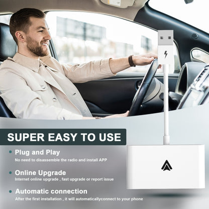 THT-020-2+ USB + USB-C / Type-C Wired to Wireless Carplay Adapter for Android Smartphone(White) -  by buy2fix | Online Shopping UK | buy2fix