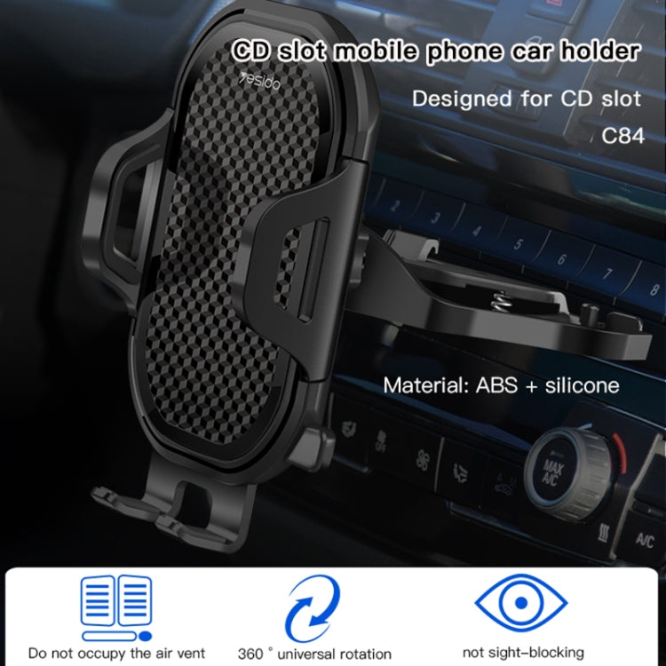 Yesido C84 360 Degree Rotating CD Port Car Phone Holder(Black) -  by Yesido | Online Shopping UK | buy2fix