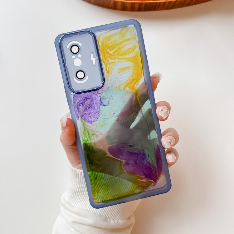 For Xiaomi Redmi K40 Gaming Oil Painting Electroplating TPU Phone Case(Blue) - K40 Gaming Cases by buy2fix | Online Shopping UK | buy2fix
