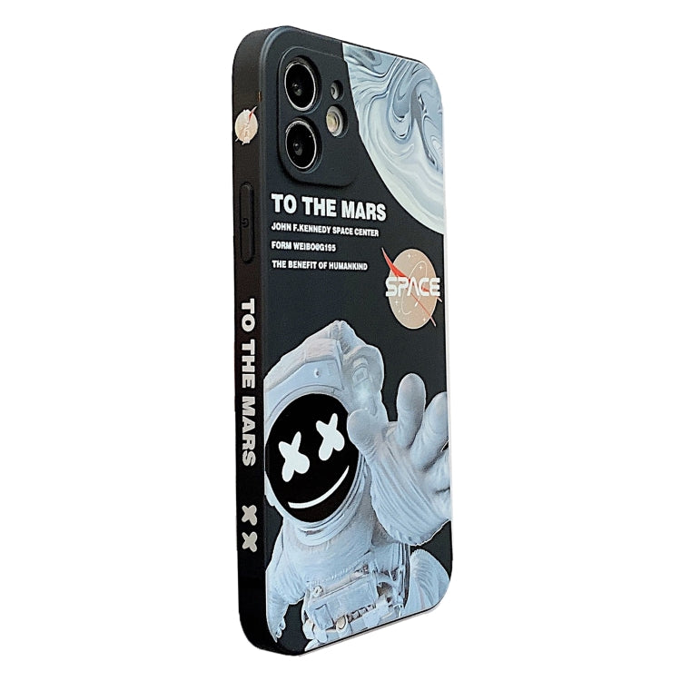 For iPhone 12 Pro Max Martian Astronaut Pattern Shockproof Phone Case(Black) - iPhone 12 Pro Max Cases by buy2fix | Online Shopping UK | buy2fix